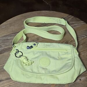 Kipling Sabian Mini Crossbody Bag Light Yellow Nylon Adjustable Strap